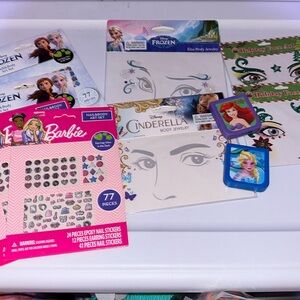 Disney jewel tattoos and hair chalk